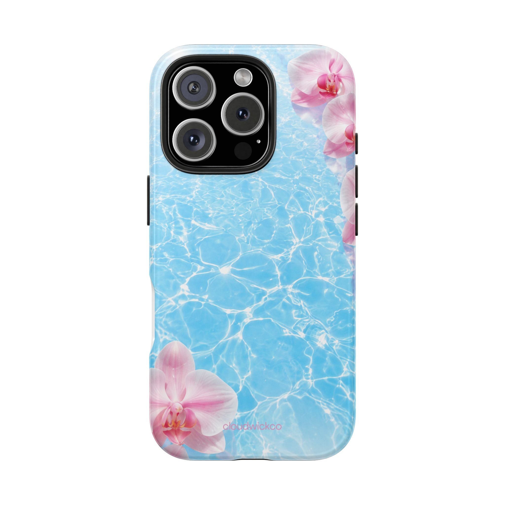 Orchid Pool Tough Phone Case — Floral Water Ripple Protective Cover