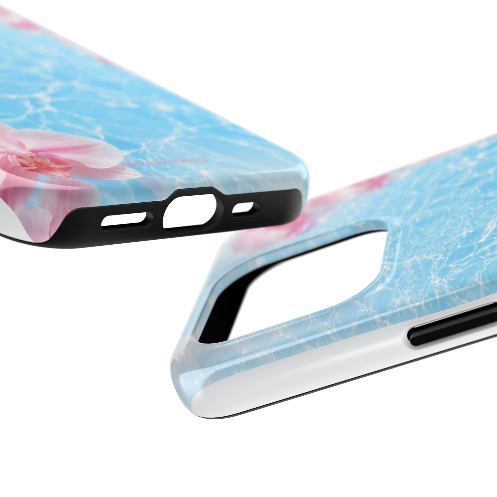 Orchid Pool Tough Phone Case — Floral Water Ripple Protective Cover