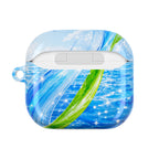 Ocean Wave AirPod Case — Blue Sea Water + Green Leaf Design