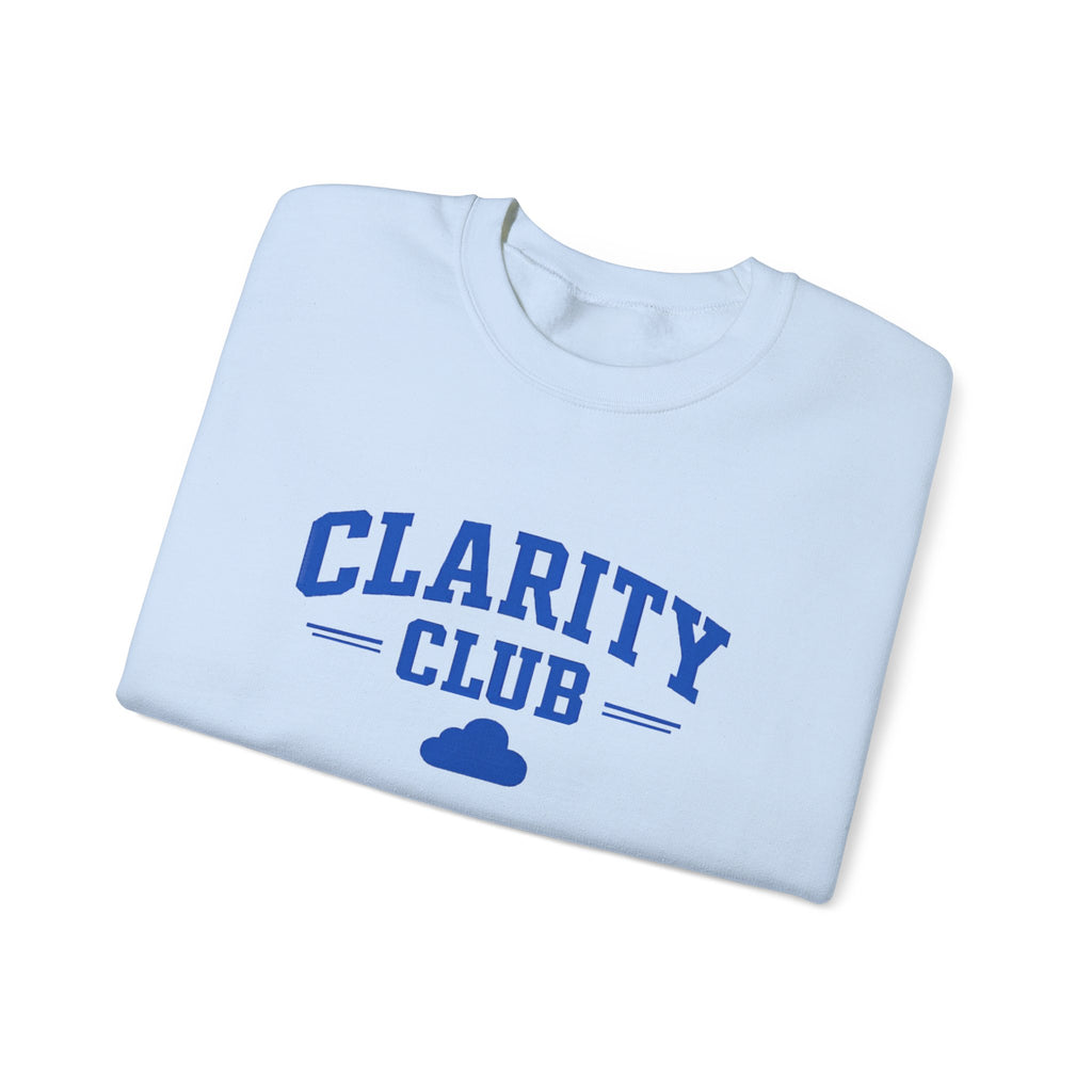 Clarity Club Crewneck Sweatshirt — Minimal Cloud Graphic