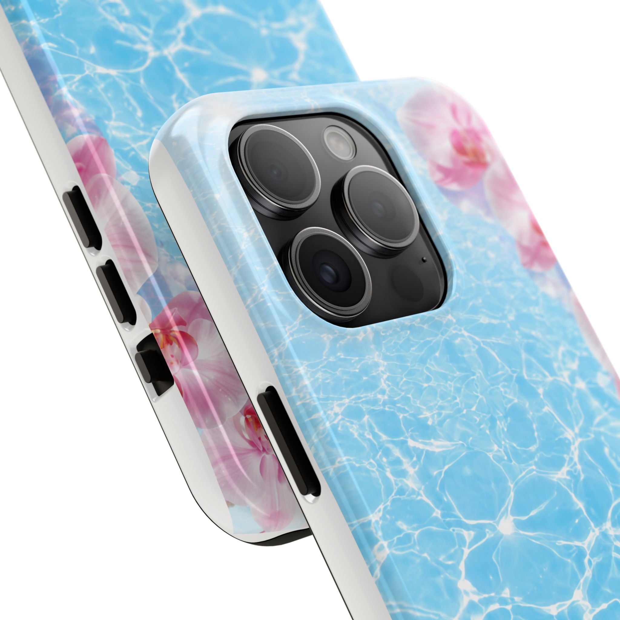 Orchid Pool Tough Phone Case — Floral Water Ripple Protective Cover