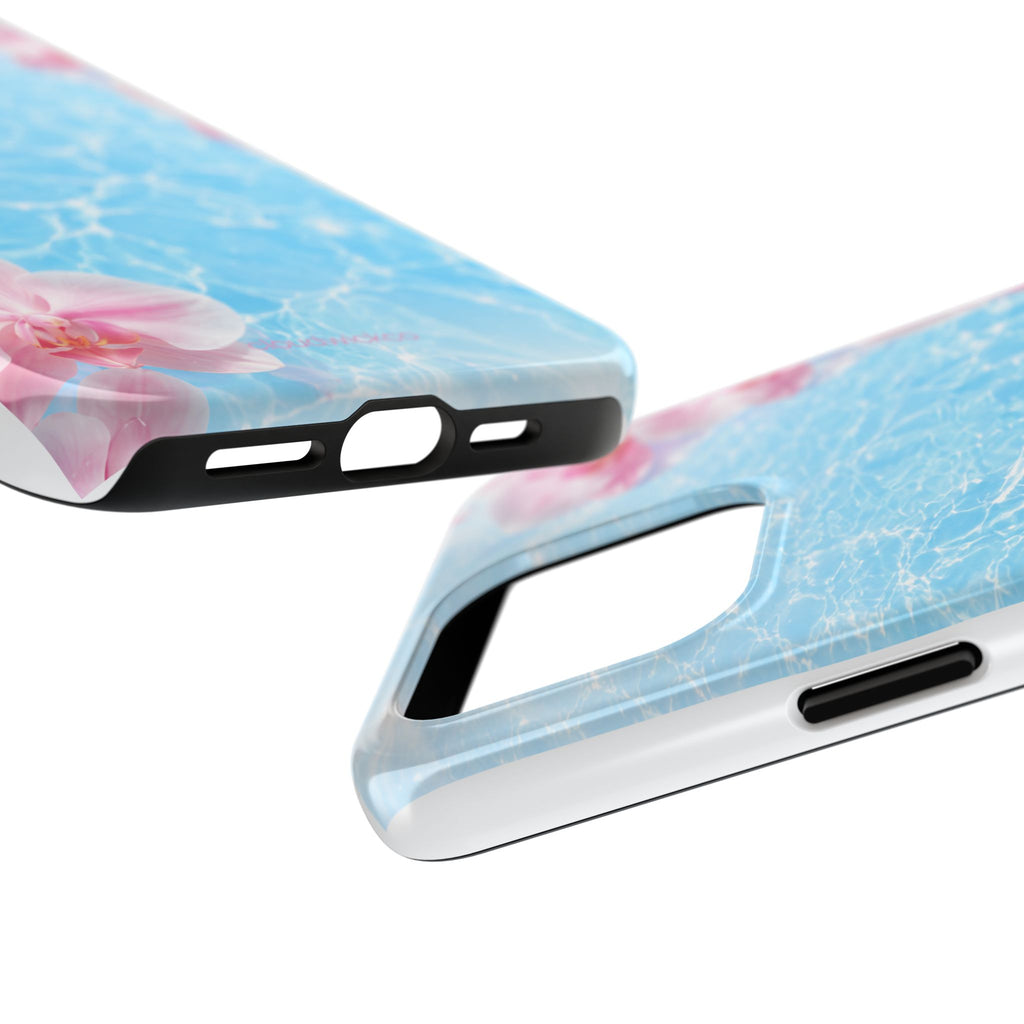 Orchid Pool Tough Phone Case — Floral Water Ripple Protective Cover