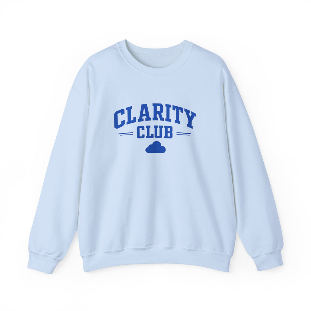 Clarity Club Crewneck Sweatshirt — Minimal Cloud Graphic