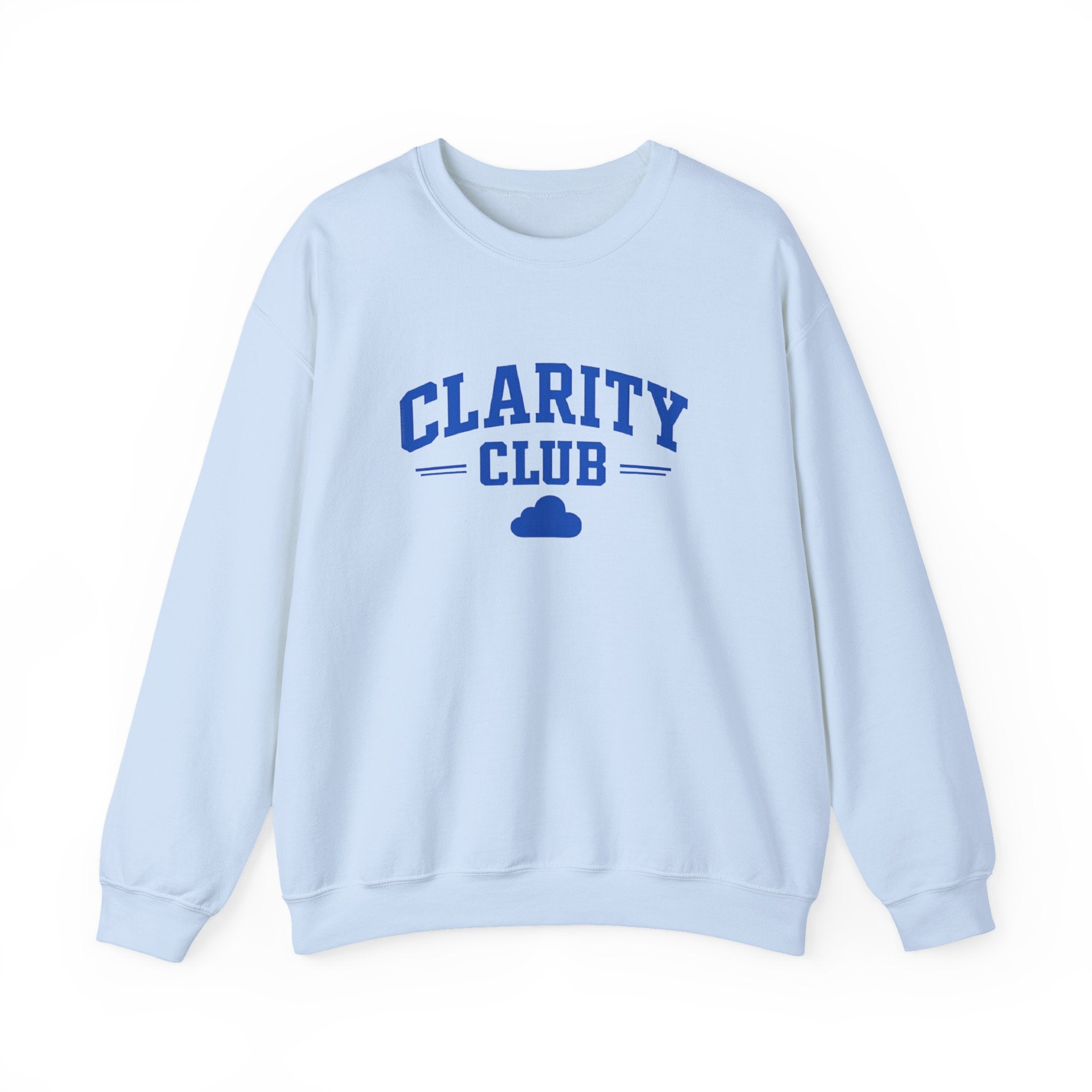 Clarity Club Crewneck Sweatshirt — Minimal Cloud Graphic