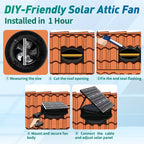 12" Solar Attic Vent Fan -55W
