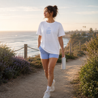 Minimal Wellness T‑Shirt — "breathe. receive. be still." Mindful Graphic Tee