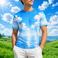 Ocean Horizon Sports Jersey — Blue Sky & Sea All-Over Print