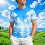 Ocean Horizon Sports Jersey — Blue Sky & Sea All-Over Print