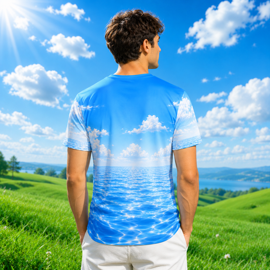 Ocean Horizon Sports Jersey — Blue Sky & Sea All-Over Print
