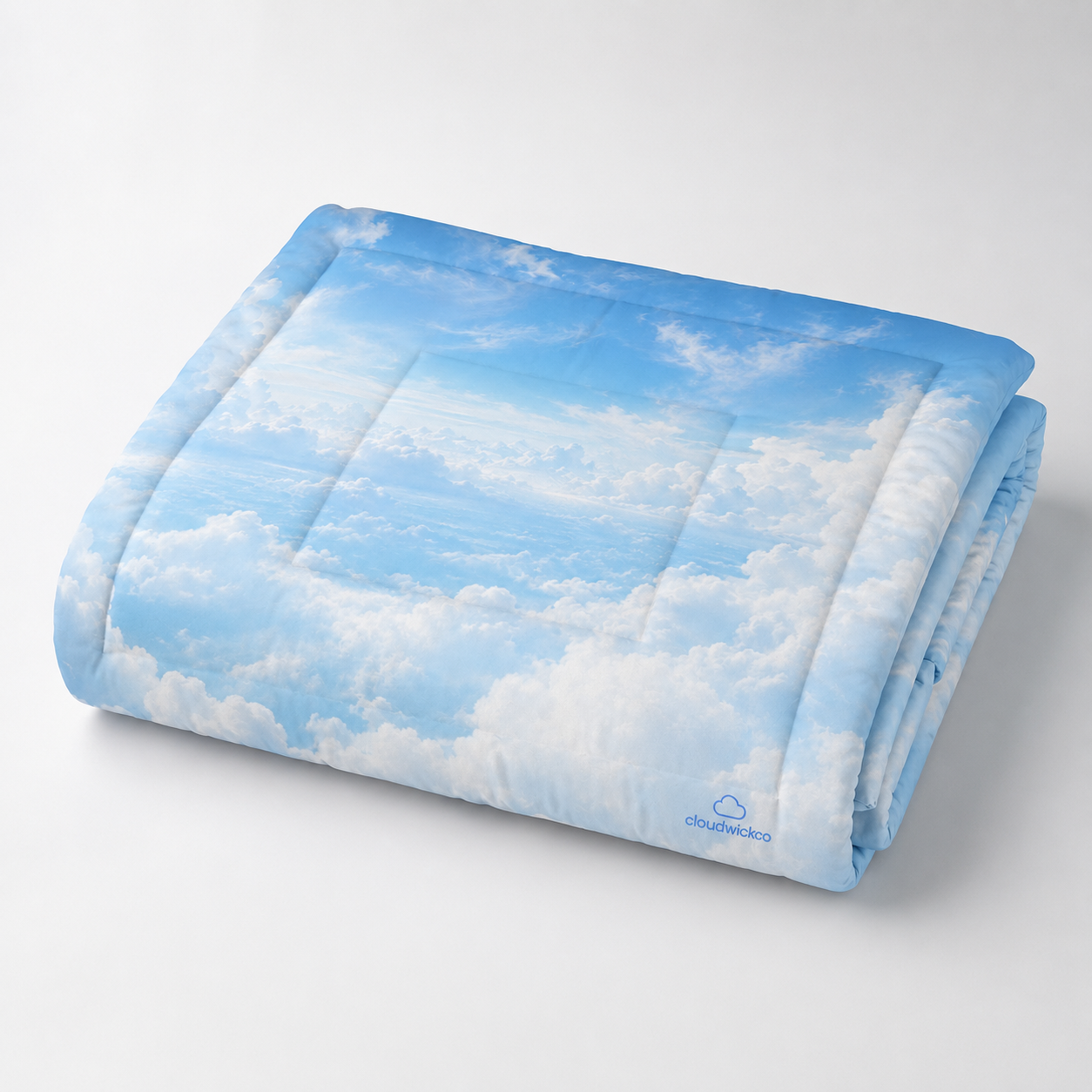 Cloud Sky Comforter – Blue Cloud Print Duvet Cover for Bedroom, Soothing Cozy Bedding