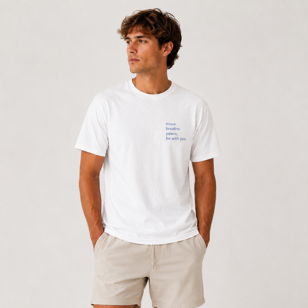 Crew Tee - "Breathe Be With You" Ocean Graphic T‑Shirt