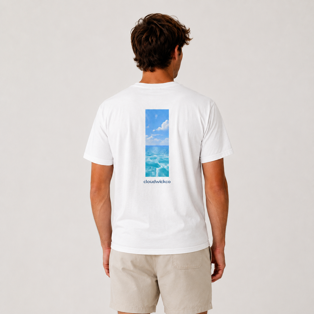 Crew Tee - "Breathe Be With You" Ocean Graphic T‑Shirt