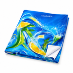 Lemon Splash Beach Towel — Vibrant Citrus Wave Design