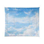 Cloud Sky Comforter – Blue Cloud Print Duvet Cover for Bedroom, Soothing Cozy Bedding