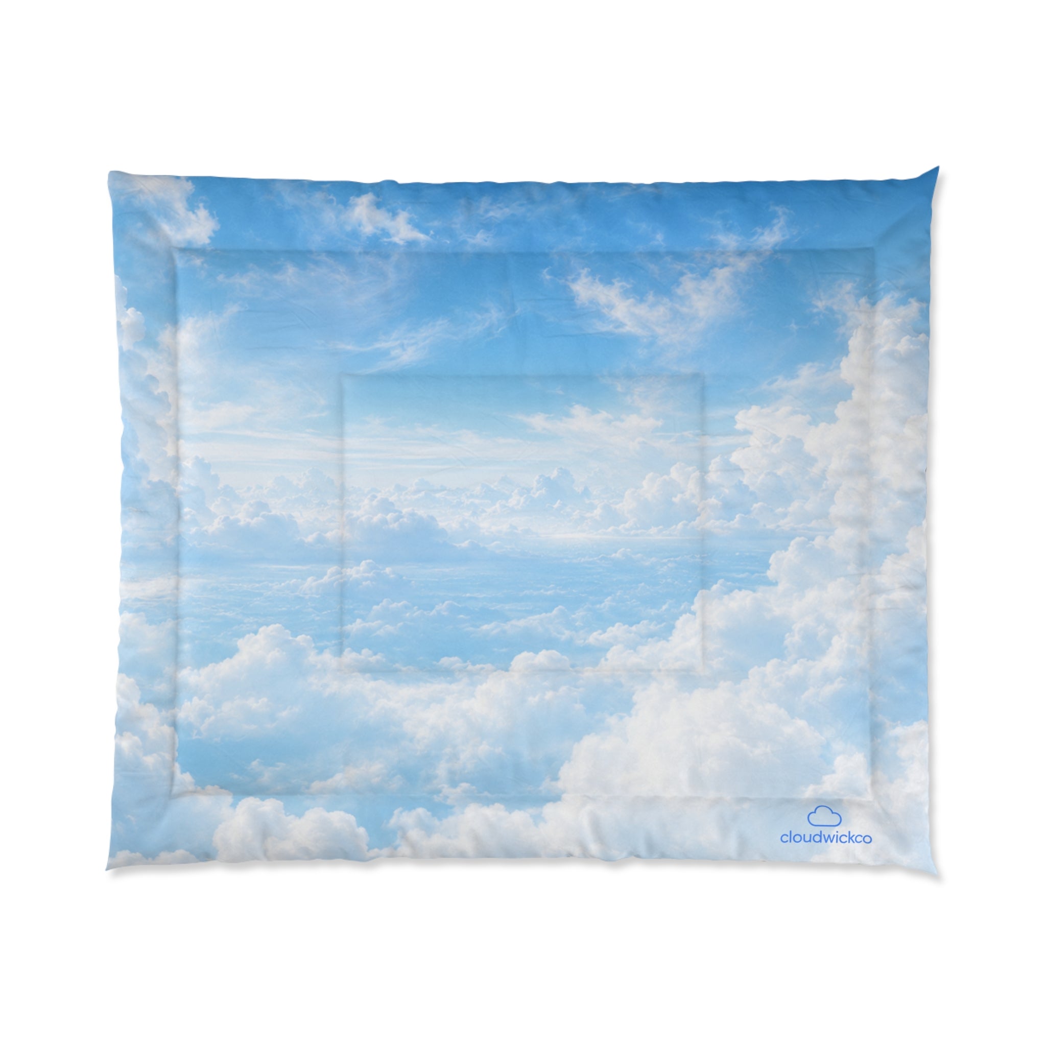 Cloud Sky Comforter – Blue Cloud Print Duvet Cover for Bedroom, Soothing Cozy Bedding