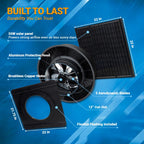 12" Solar Attic Vent Fan -55W
