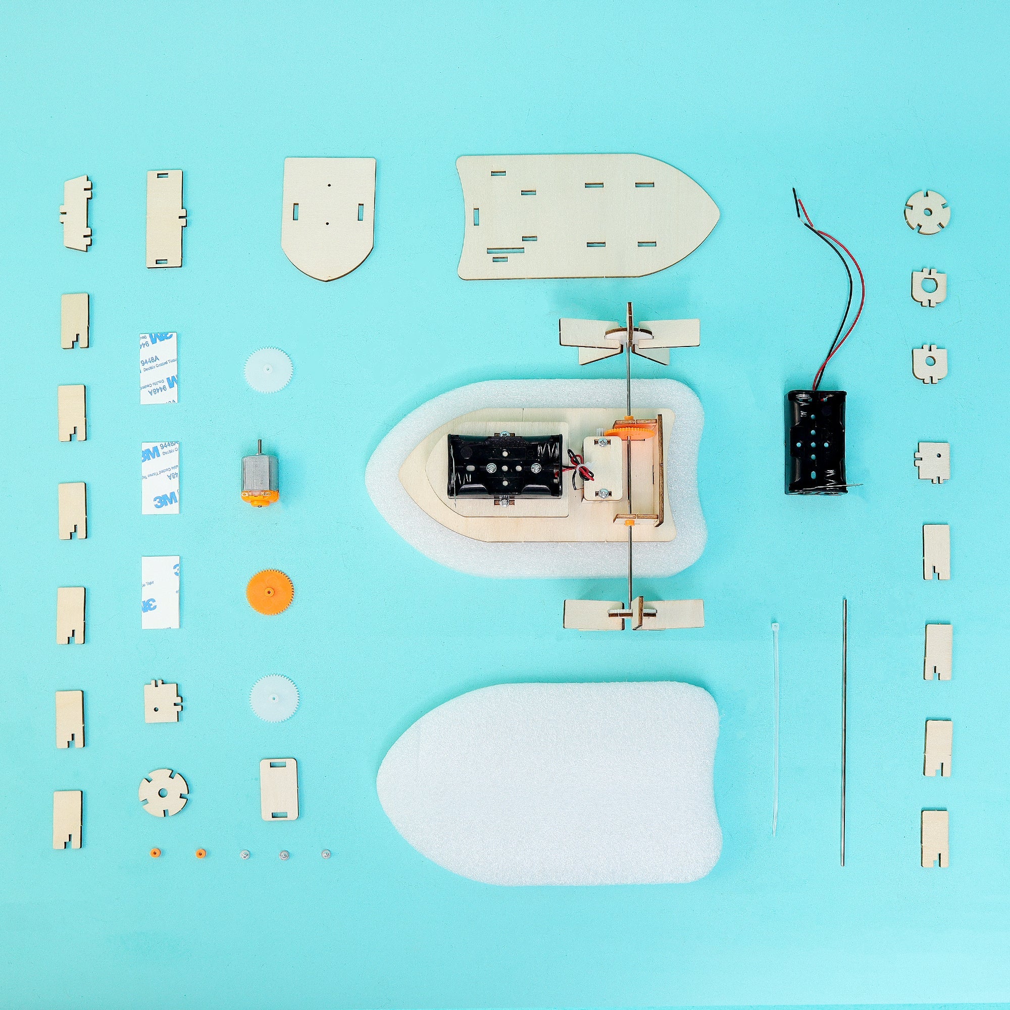 Paddlewheel Boat DIY Kit, Educational STEM Toy