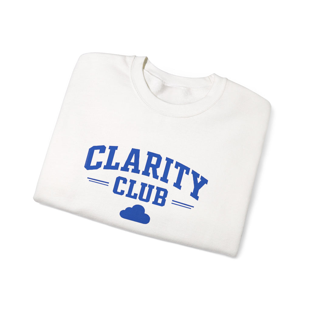 Clarity Club Crewneck Sweatshirt — Minimal Cloud Graphic