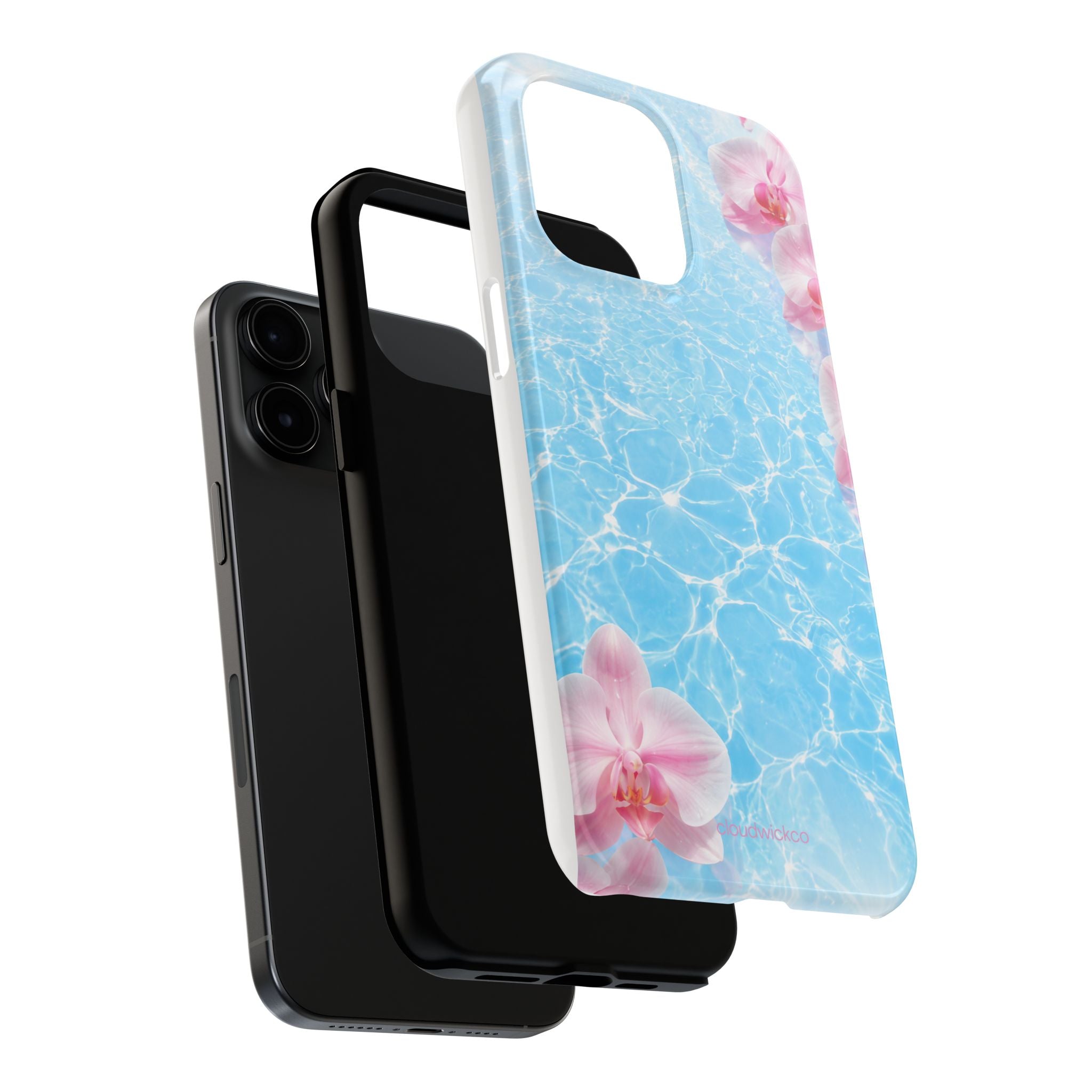 Orchid Pool Tough Phone Case — Floral Water Ripple Protective Cover
