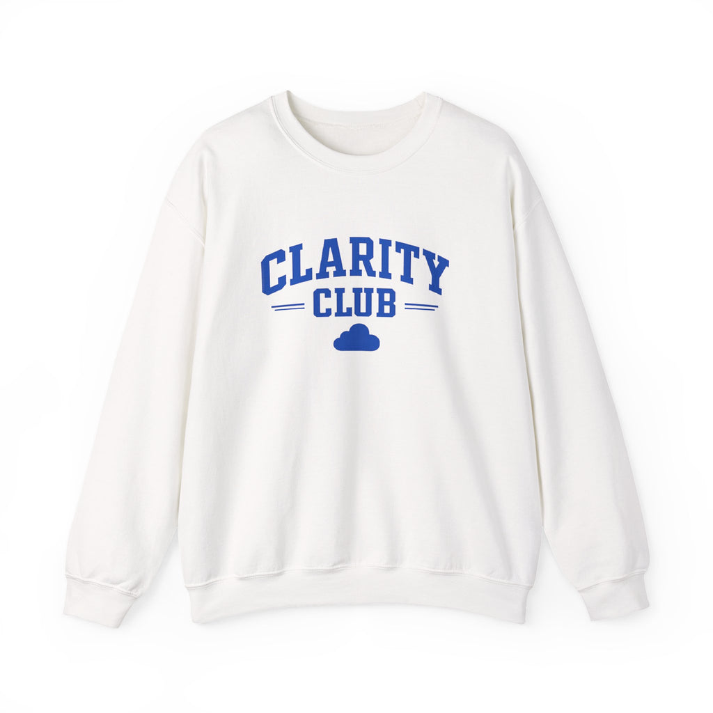 Clarity Club Crewneck Sweatshirt — Minimal Cloud Graphic