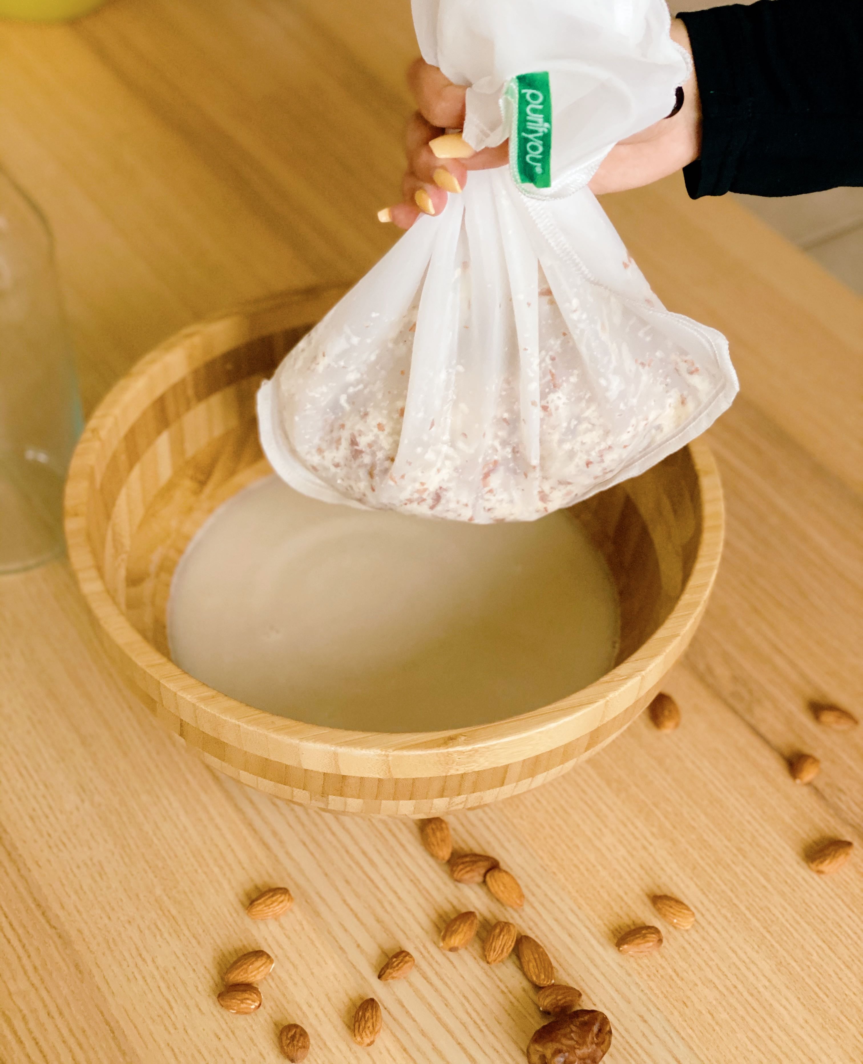 purifyou Reusable Nut Milk Strainer Bags (Set of 3)