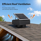 14" Adjustable Square Solar Roof Exhaust Fan, 60W Dual Power Attic Ventilator